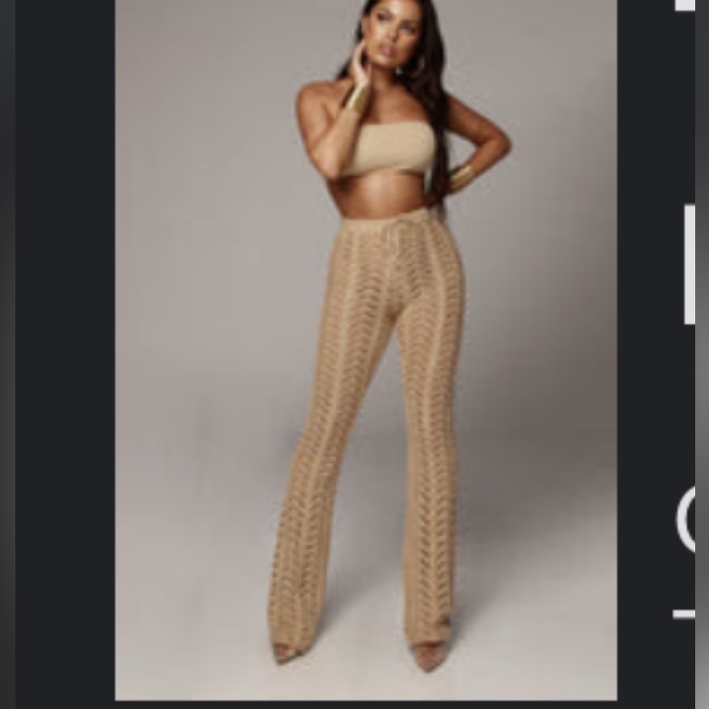 Jluxlable Tan Anastasia Knit Pants - small